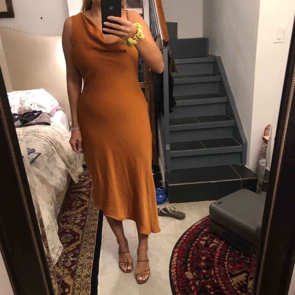 Rust slip dress